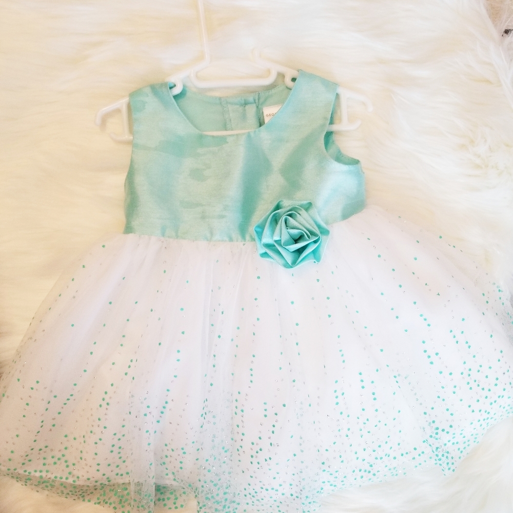 NWOT Bright Teal and Silver sparkles